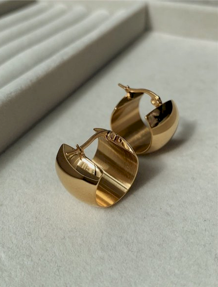 GOLD CHUNKY HOOPS EARRINGS | habibabouzalmad | Snazzy Marketplace