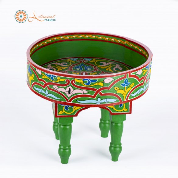 Table ronde marocaine en bois - Snazzy Marketplace